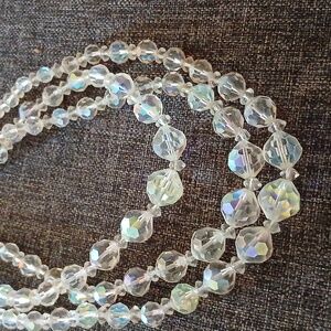vintage 3 strands beaded necklace gorgeous